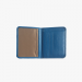 Tarjetero de piel hecho a mano para hombre y mujer - Modelo Pocket - Piel Oslo Lisa - Color Azulon - Interior